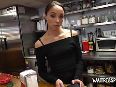 Ebony bartender Alexis Tae gets will not hear of brashness and pussy fucked for cash